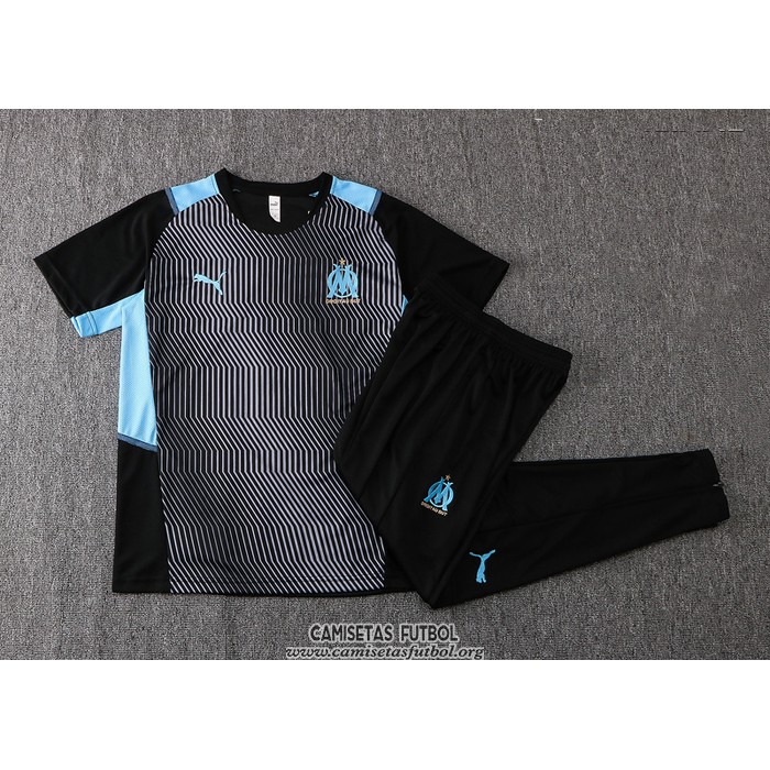 Chandal del Olympique Marsella Manga Corta 2021/2022 Negro